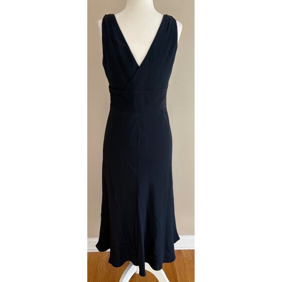 J.Crew Sophia Silk Chiffon Sleeveless V-Neck Midi Dress Navy Blue Women’s 6 - Picture 5 of 14